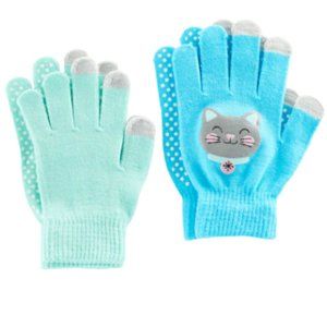 Girl's 4-16 2-pk. Cat Touchscreen Gloves Set - Blue/Green